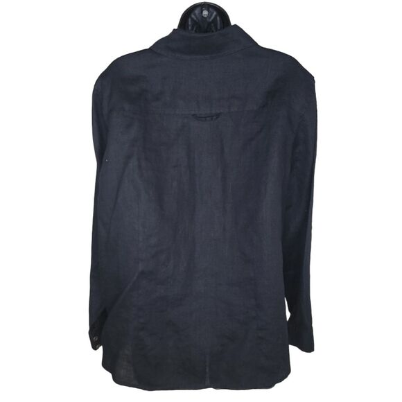 Style & Co. Women's plus size Black Linen button down shirt size 20w - Picture 2 of 4